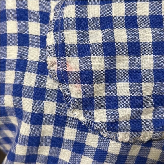 Linenfox Alex Dress Blue Gingham Linen Size XS - Picture 5 of 7